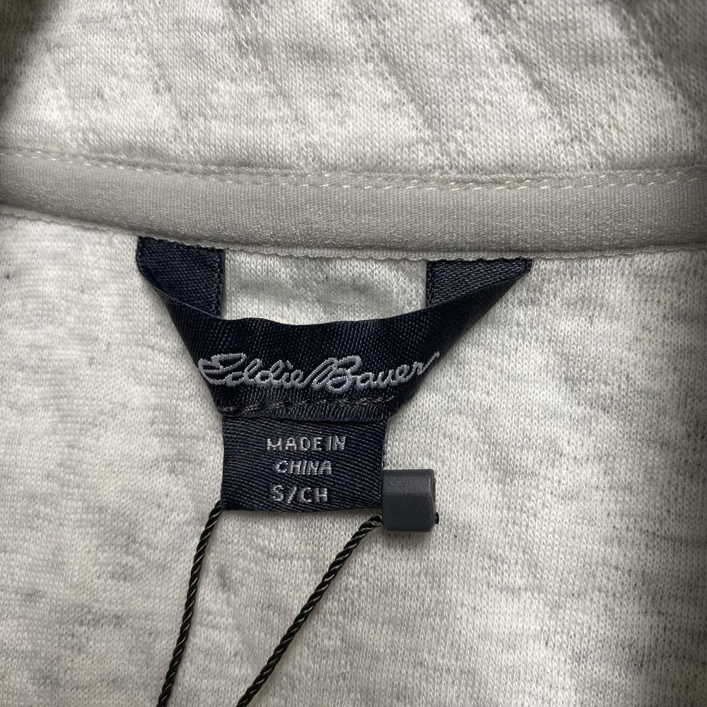Eddie Bauer Pullover Womens Small Gray Quilted 1/2 Zip Mock Neck Sweatshirt - Picture 3 of 10